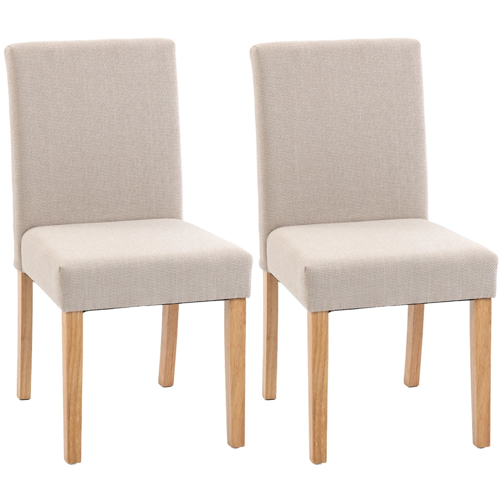 Set di 2 Sedie da Pranzo Imbottite ¨C zephmum ¨C Legno di Hevea, Grigio
