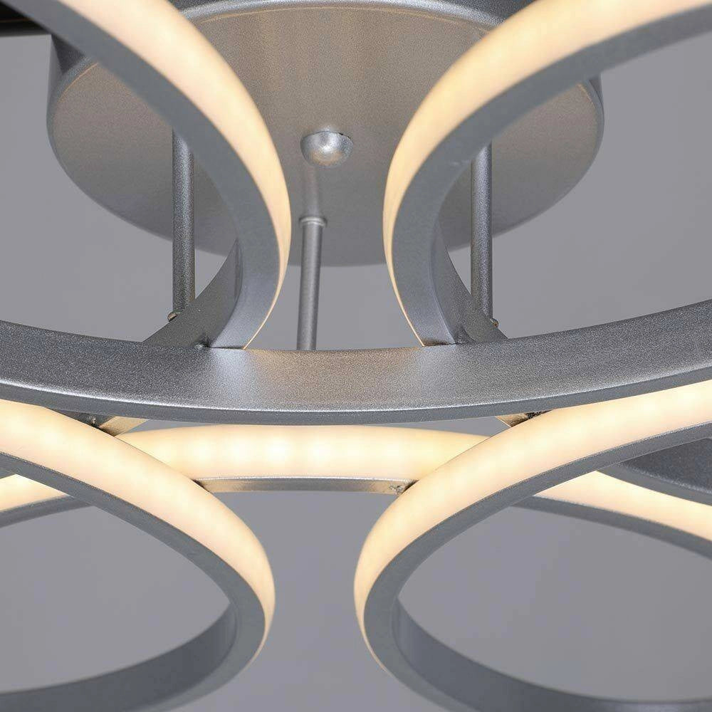 Trade Shop - Lampadario Plafoniera 48w Luce Bianco Caldo 3000k 2580lm Design Fiore Moderno -