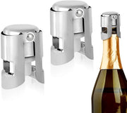 Stopper per Champagne 2 pezzi - Acciaio Inossidabile - Eterno - Ermetico - Imprigionabile - Riciclabile - Chiusura per Bollicine - Stopper per Vino
