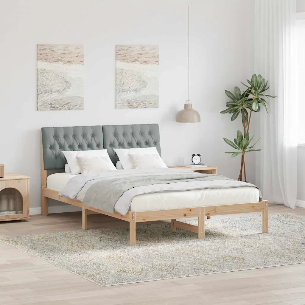 Letto con Testiera Rivestita con testiera Marrone 160 x 200 cm