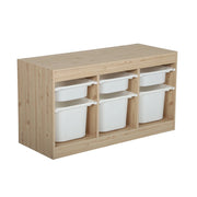 Mobile contenitore per bambini decorazione legno 6 contenitori,