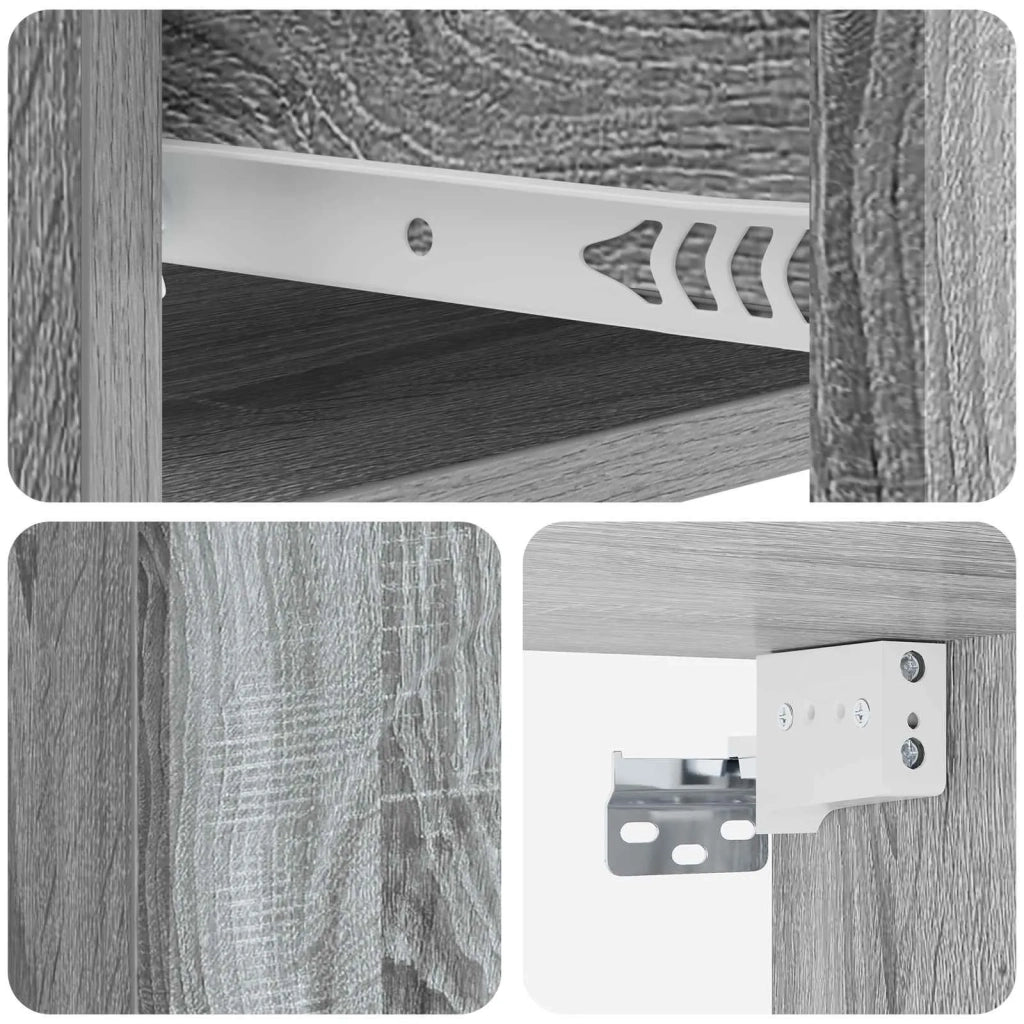 Mobiletto da notte a muro Grigio Sonoma 33 x 34,5 x 20 cm 898097