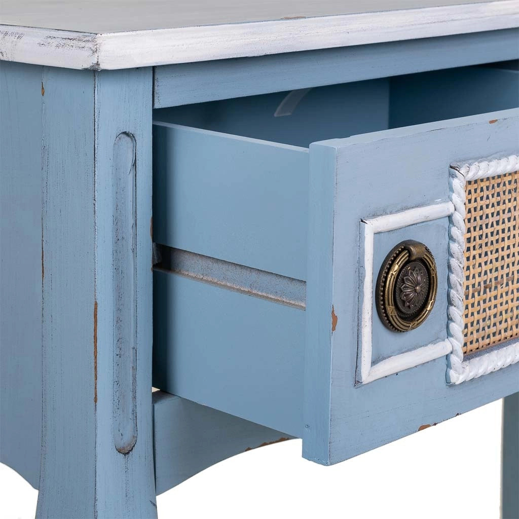 Mobile da ingresso in legno blu 90x33x77h