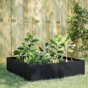 Fioriera Rialzata da Giardino Nera 100x100x25 cm in Acciaio 851031