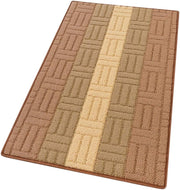 Tappeto Cucina Tessitura 3D Beige Bordato Assorbente Antiscivolo 57x40 cm