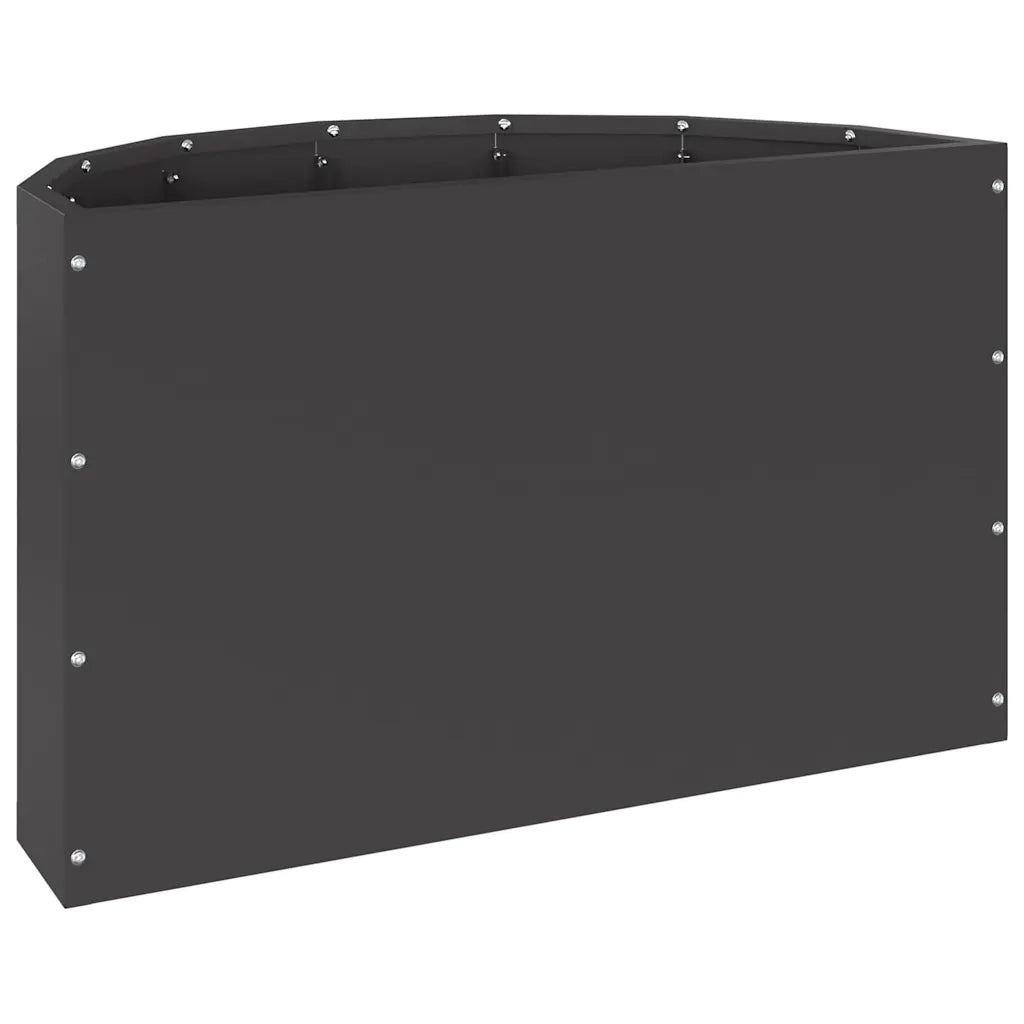 Fioriera-Vaso da Esterno-Contenitore per Piante Nero 60 x 30 x 35 cm Acciaio