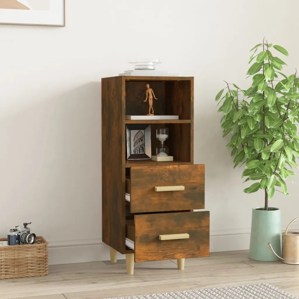 Credenza Rovere Fumo 34,5x34x90 cm in Legno Multistrato cod mxl 17796