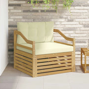 Divano da esterno-Divano da Giardino Bianco e Crema 634898