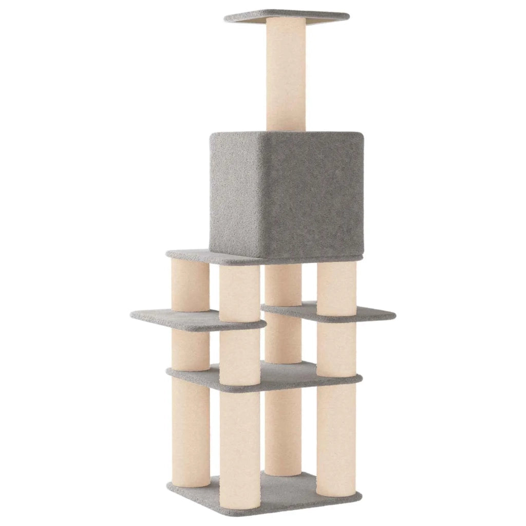 Albero per gatti con pali per graffiare in sisal Grigio Chiaro 42033040