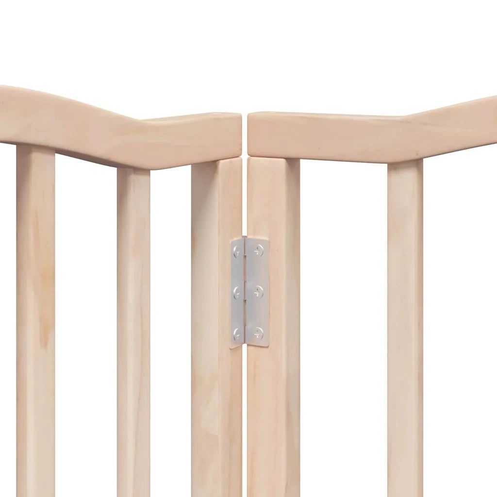 Cancelletto di sicurezza per animali domestici porta pieghevole 15 pannelli legno di pioppo marrone 02_0023194