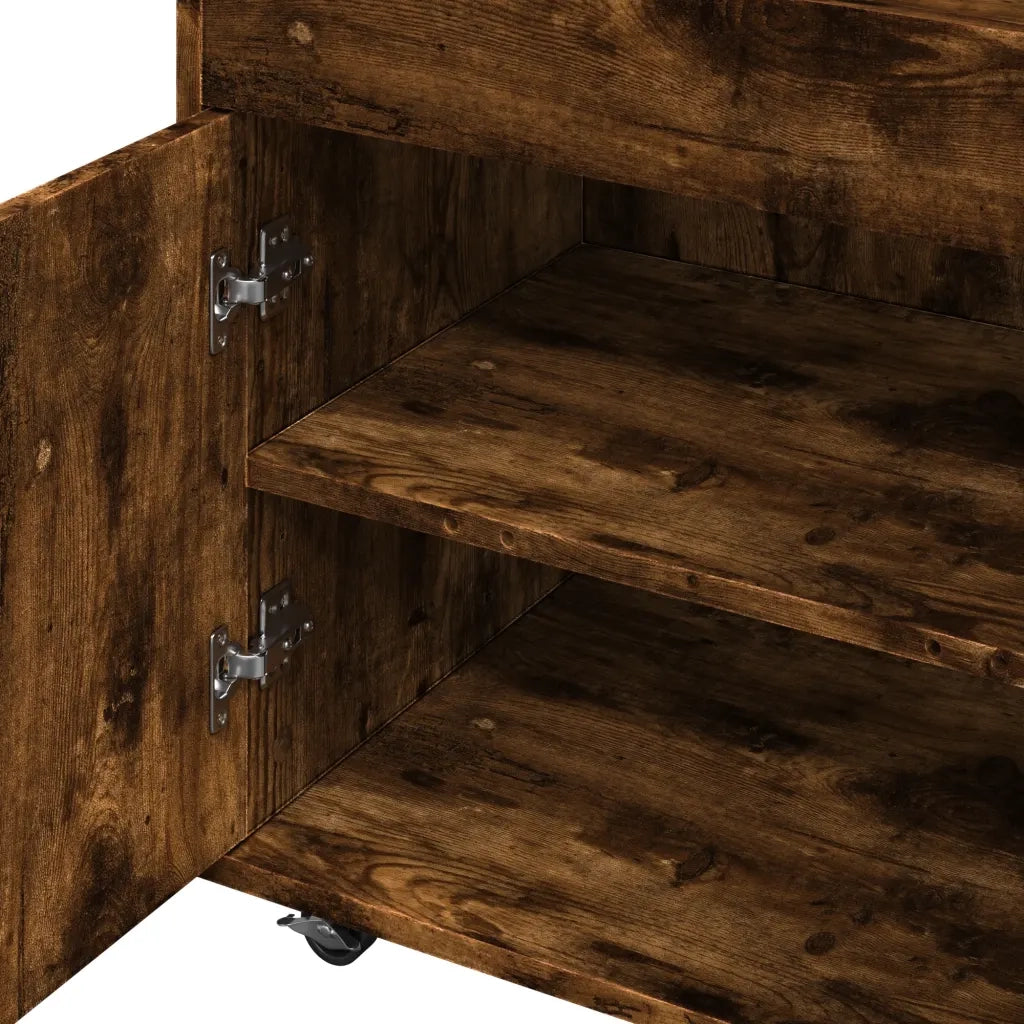 Carrello Bar Rovere Fumo 60x39,5x89 cm in Legno Multistrato 848273