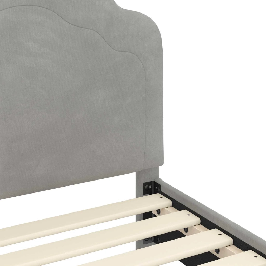Struttura letto bambini con testata Grigio Chiaro 90 x 190 cm