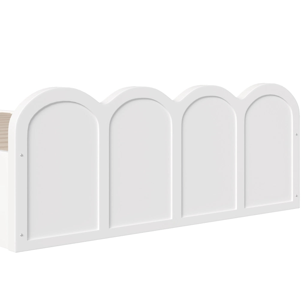 Letto 90 x 200 cm con contenitore idraulico, LED, USB e Type-C bianco