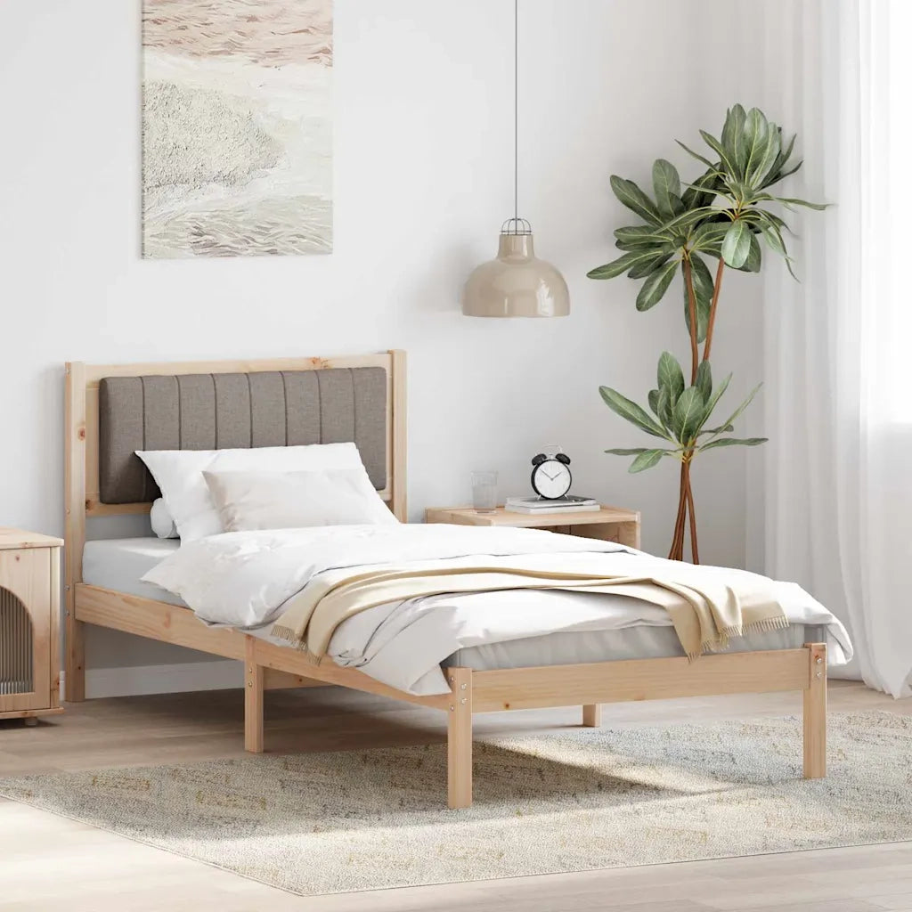 Letto con Testiera Rivestita Talpa 90 x 200 cm Pino massello 878287