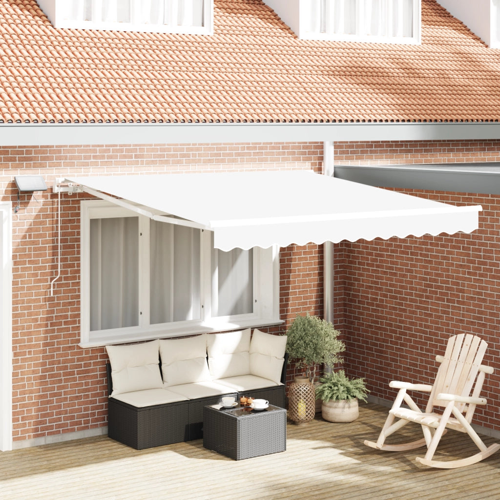 Tenda Retrattile Manuale con LED Bianca 300x250 cm