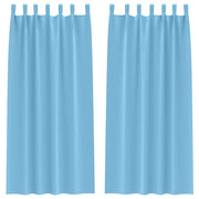 Tende Oscuranti | Tende Blackout con Anelli 2 pz Blu Chiaro 225 x 140 cm