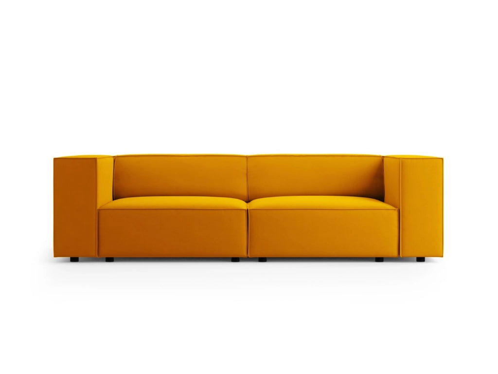 Cosmopolitan Design - Divano "Arendal" 3 posti in velluto giallo 
