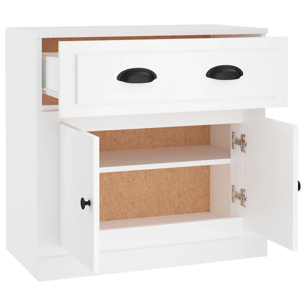 Credenza-Buffet-Armadio da cucina Bianca 70x35,5x67,5 cm in Legno Multistrato 801191