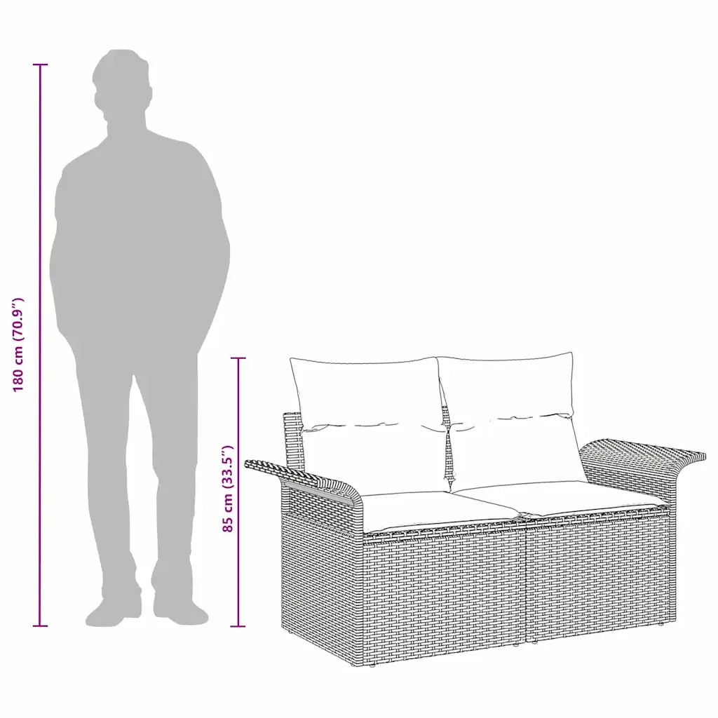 Divano da giardino Marrone 141 x 62 x 69cm polyrattan 42006693