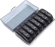 Pillendoos con 14 Compartimenti - Pillendoos con 2 Cestelli per Giorno - Pillendoos con Chiusura Robusta - Pillendoos con 14 Compartimenti - Pillendoos Portatile - Pillendoos con 2 Cestelli per Giorno - Nero