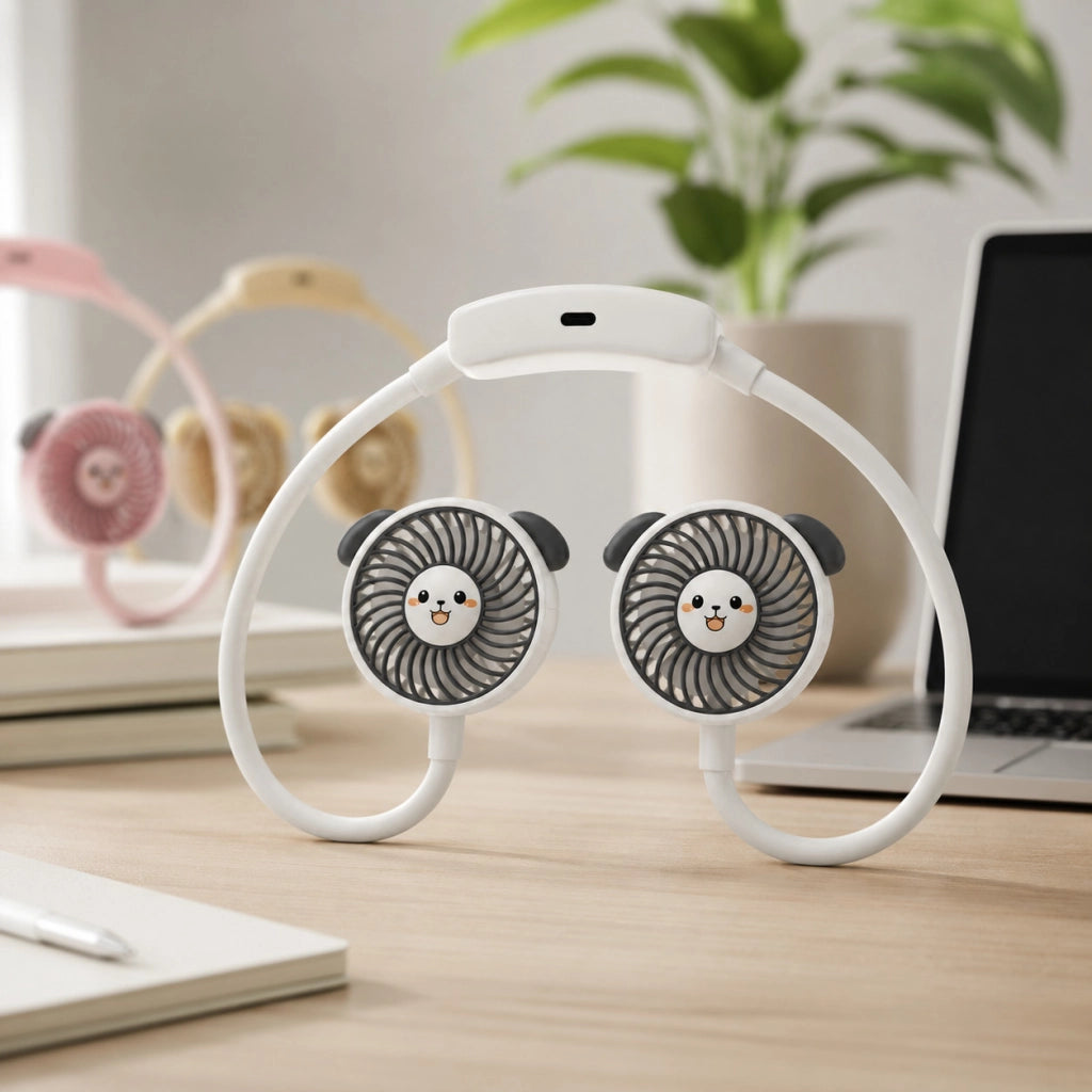 VENTILATORE COLLO SENZA PALE PORTATILE RICARICABILE SPORT 3 VELOCITÀ AS-07113