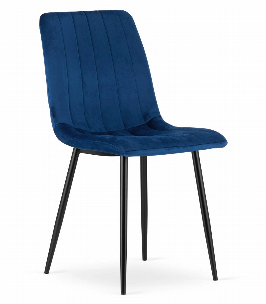 Sedia VALORA JEWA - Design ergonomico in velluto blu navy x 4