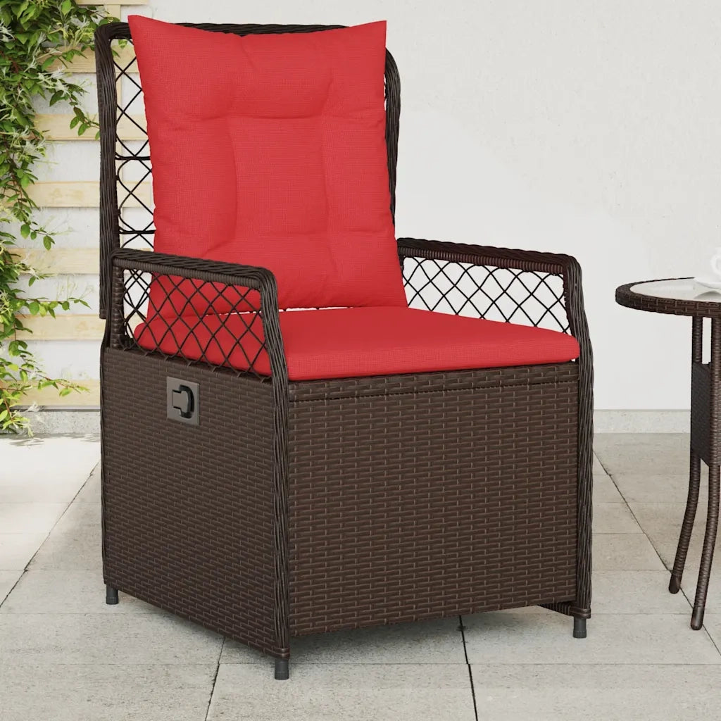 Sedie da giardino reclinabili 2 pz in Polyrattan Marrone 368667