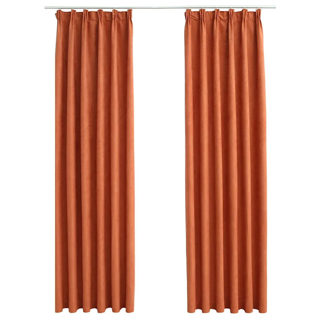 Tende Oscuranti | Tende Blackout con Ganci 2 pz Ruggine 140x245 cm