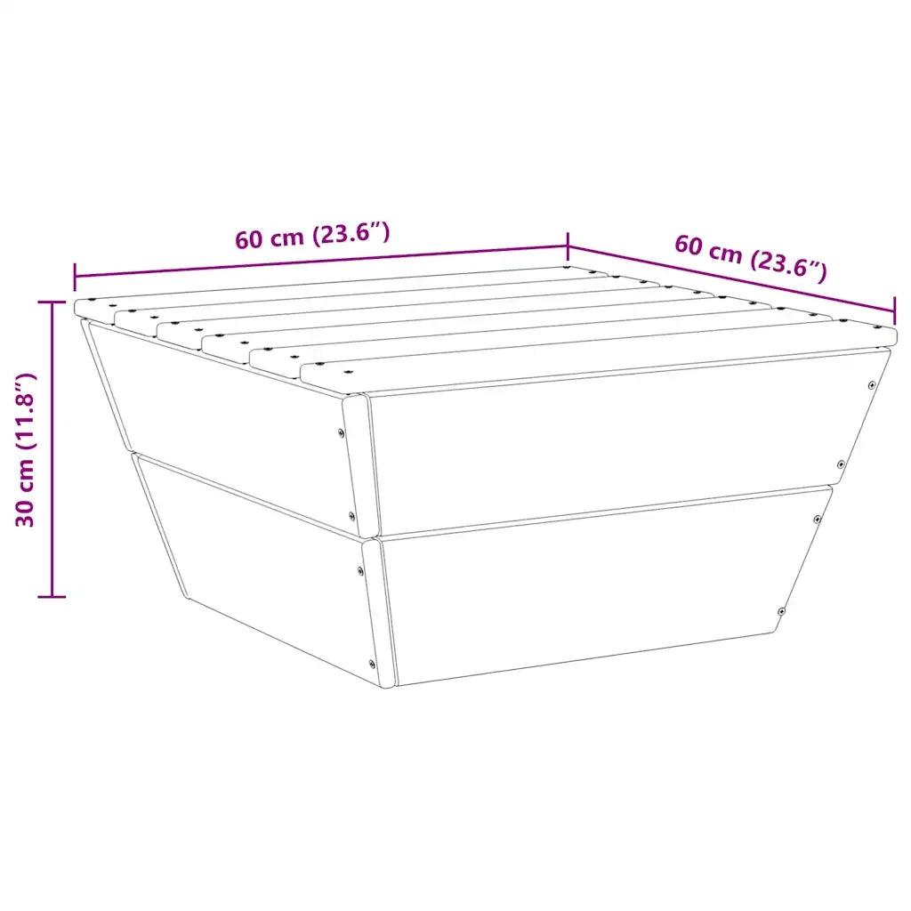 Tavoli da Giardino 2 pz-Tavolo da esterno 60x60x30cm in Legno di Abete Impregnato