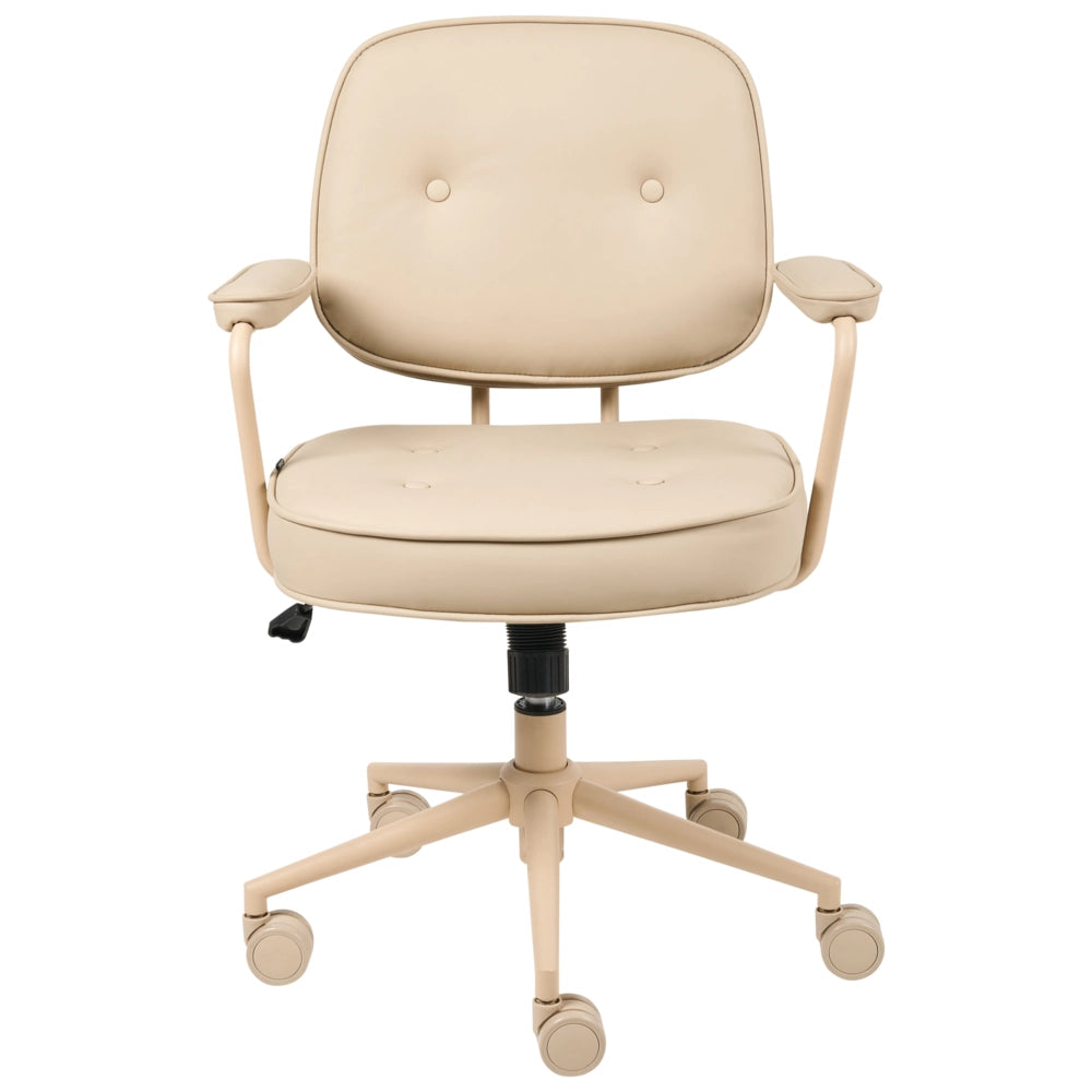 Sedia da ufficio in tessuto Struttura in metallo ecopelle Funzione girevole Altezza regolabile Mobili da ufficio Beige