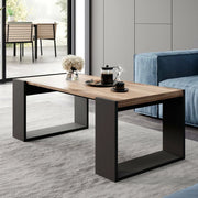 Tavolino da salotto Specchia, Con ampio ripiano, Rialzato da terra, 46x120 h55 cm, Rovere Nodi e Antracite