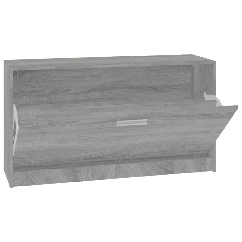 Panca portascarpe mobiletto porta-stivali cassettiera mensola mobile da ingresso rovere Sonoma 80 x 24 x 45 cm legno ingegnerizzato grigio 02_0023009