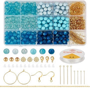 Collezione di 275 glifi in vetro da 8mm - blu - per creare gioielli - DIY armbandhi e collane - adatto per il fai da te