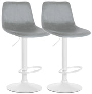 Set di 2 sgabelli da bar Divo velluto bianco 3