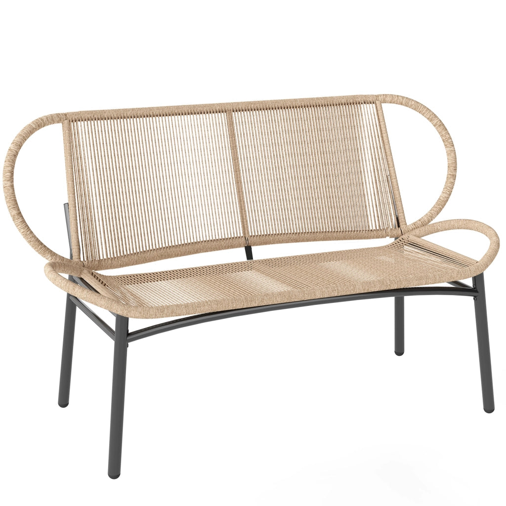 Panchina Giardino 2 Posti ¨C zephmum ¨C Resina Polyrattan Grigio Antracite