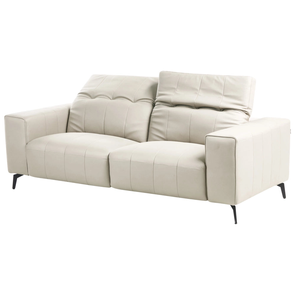 Set moderno per soggiorno in ecopelle Divani e poltrona Divano Poggiatesta regolabile Gambe in metallo Beige chiaro stile moderno