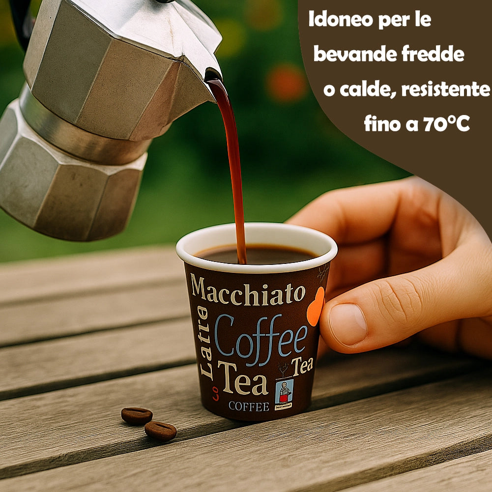 1000 Bicchierini da Caffè Monouso Decoro Espresso Bicchieri 75ml Usa e Getta