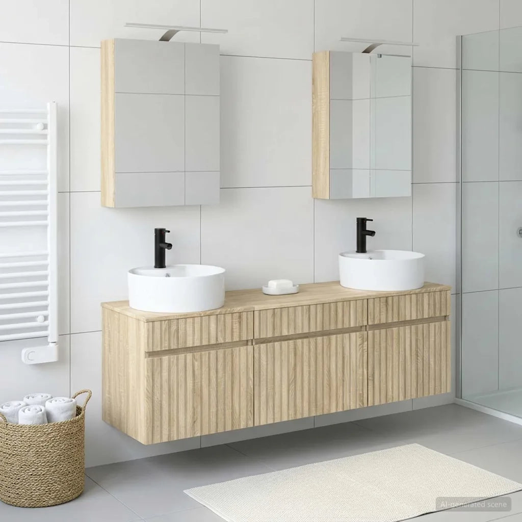 Set di Armadi da Bagno 5 pcs Rovere Sonoma 50 x 14,5 x 70 cm 3406593