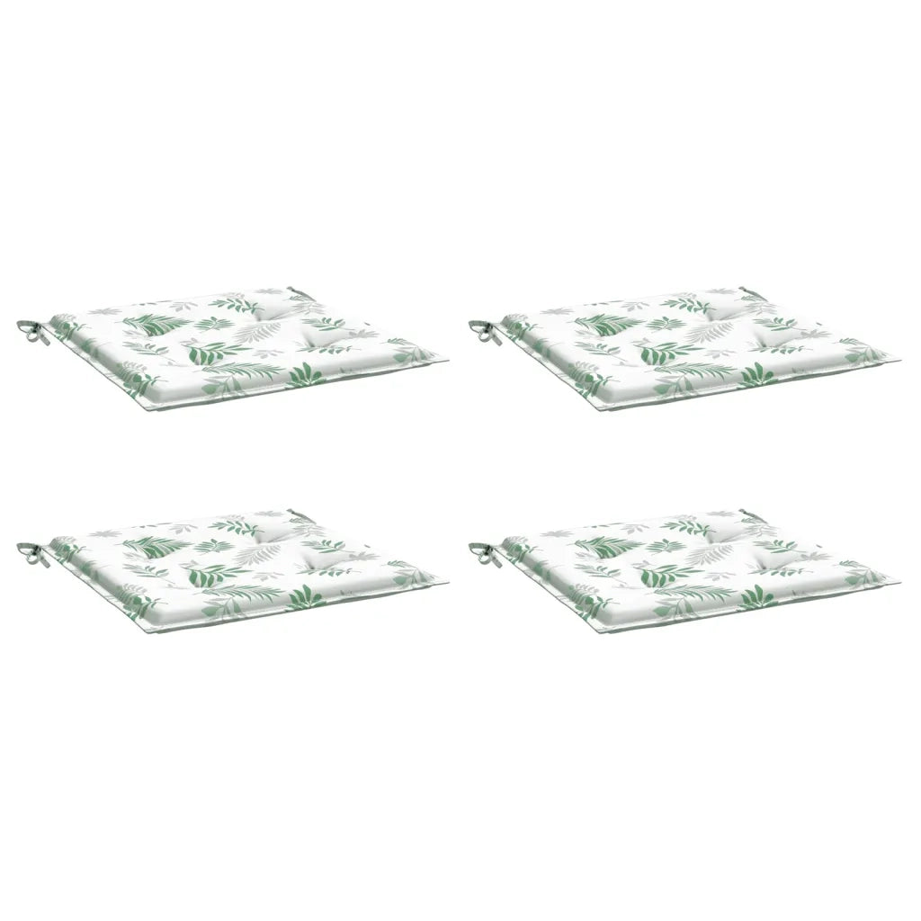 Cuscini per Sedia 4pz Motivo a Foglie 50x50x3 cm in Tessuto 361087