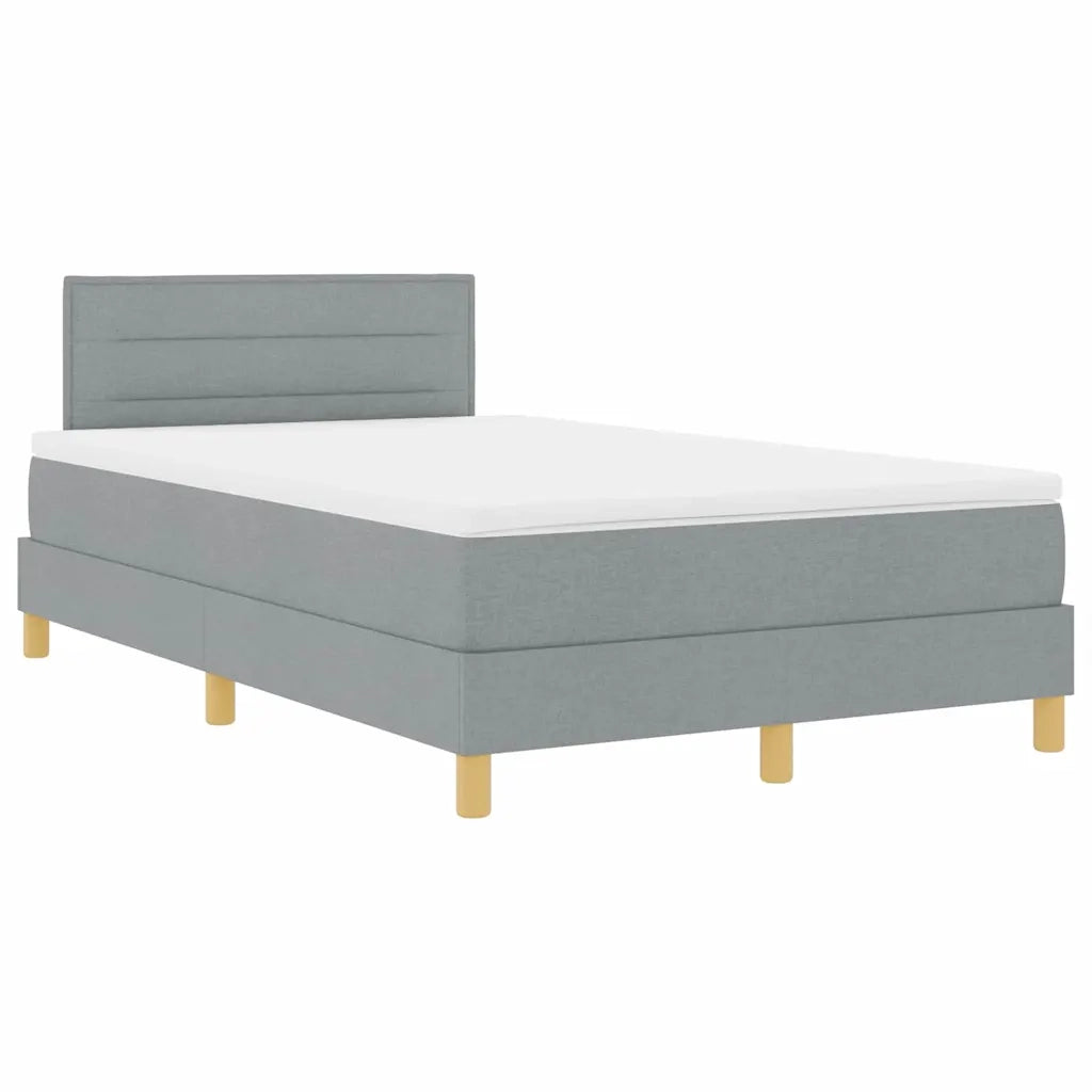 Letto a Sorgente LED Grigio chiaro 120 x 200 cm Tessuto 3342352