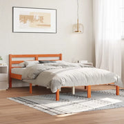 Giroletto senza Materasso-Struttura Letto Marrone Cera 140x200cm Massello Pino 389254
