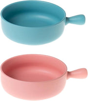 Piatti di Zuppa con Maniglia - 2 Pezzi - Piatti di Coccio per Zuppa - Adatti per la Cazzarola di Manzo - Insalata di Frutta - Avena - Resistenti al Microonde e al Forno