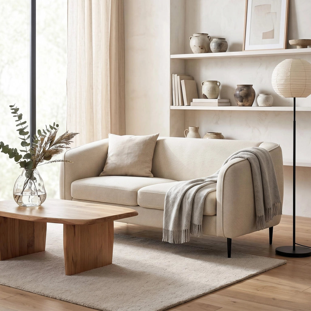 Divano 2 posti in velluto ¨C Zephmum ¨C Beige 160 cm