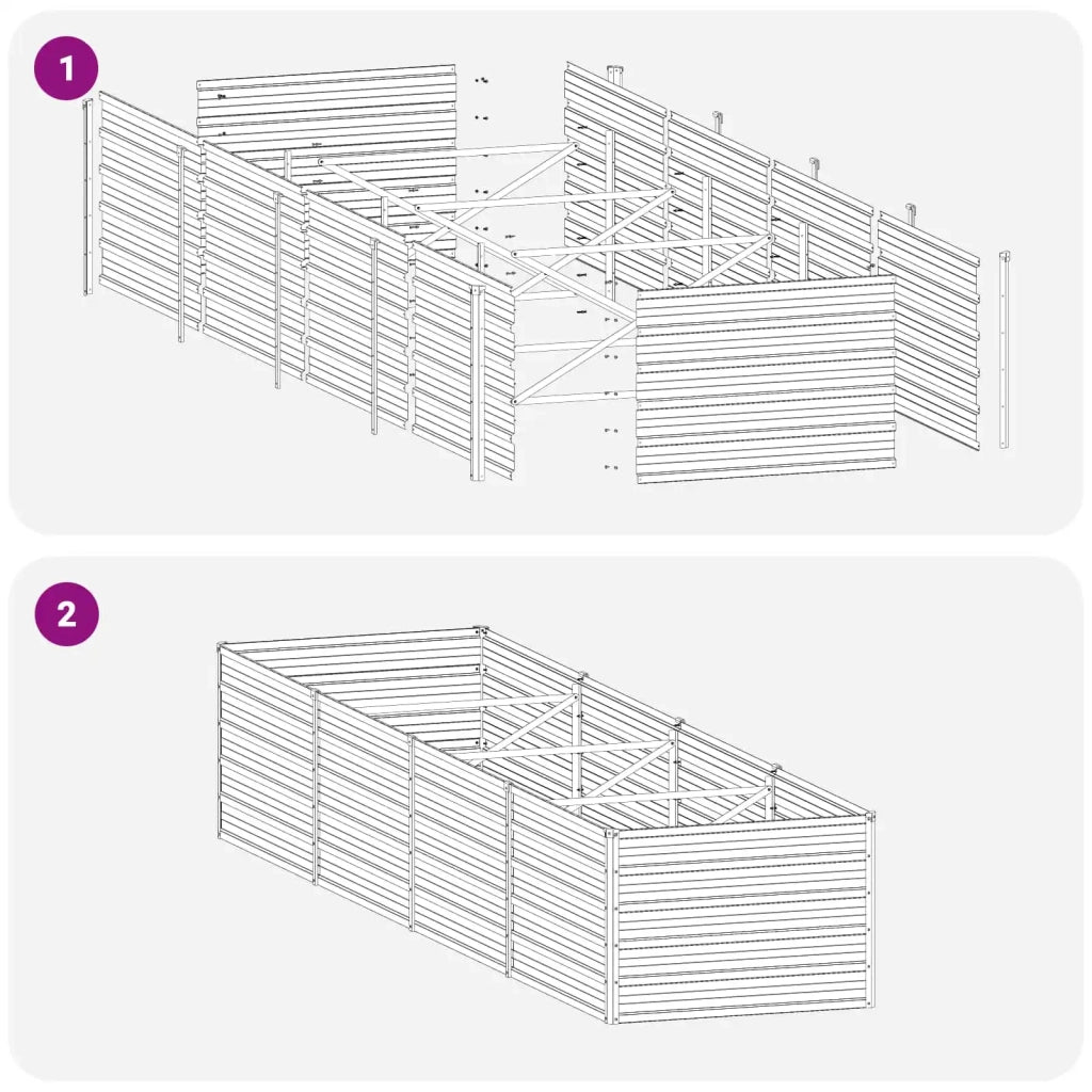 Letto rialzato da giardino Nero 320 x 80 x 55 cm 8006418