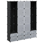 Armadietto Modulare 18 Scomparti Nero e Bianco 37x146x180,5 cm CFW2398299
