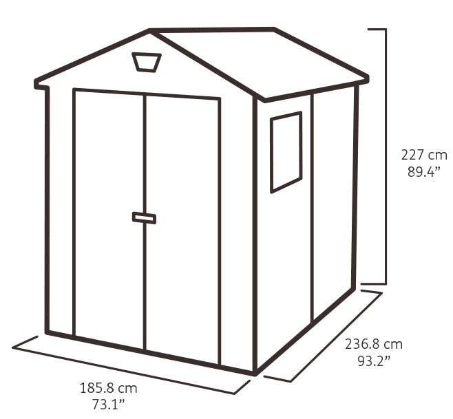 Casetta da Giardino Porta Attrezzi 185,8x236,8x227 cmin Resina Effetto Legno Keter Manor 6x8 Beige