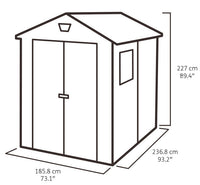 Casetta da Giardino Porta Attrezzi 185,8x236,8x227 cmin Resina Effetto Legno Keter Manor 6x8 Beige