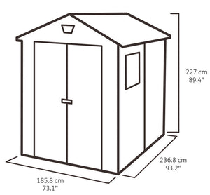 Casetta da Giardino Porta Attrezzi 185,8x236,8x227 cmin Resina Effetto Legno Keter Manor 6x8 Beige