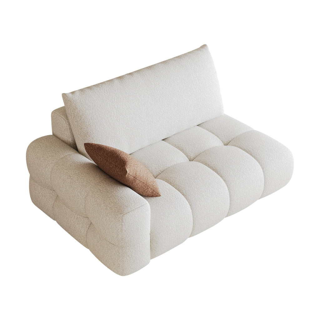 DIVANO 2 POSTI MODULARE 107 cm TESSUTO BIANCO CREMA