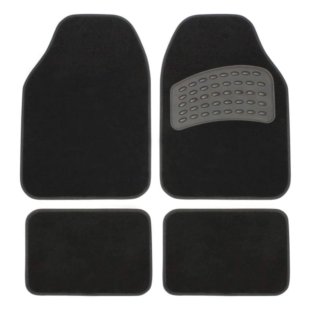 OWIJI Tappetini Auto Moquette Universali Set 4 Pezzi Antiscivolo Abitacolo Sagomabili PVC Impermeabile Ritagliabile Adattabile